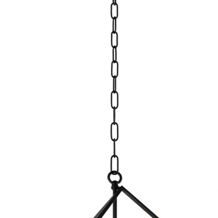 Six Light Metal Chandelier Modern Statement Fixture for Dining Room or Entryway Ceiling Decor