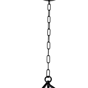 Black Four Light Metal Chandelier Bold Industrial Design for Dining or Living Rooms