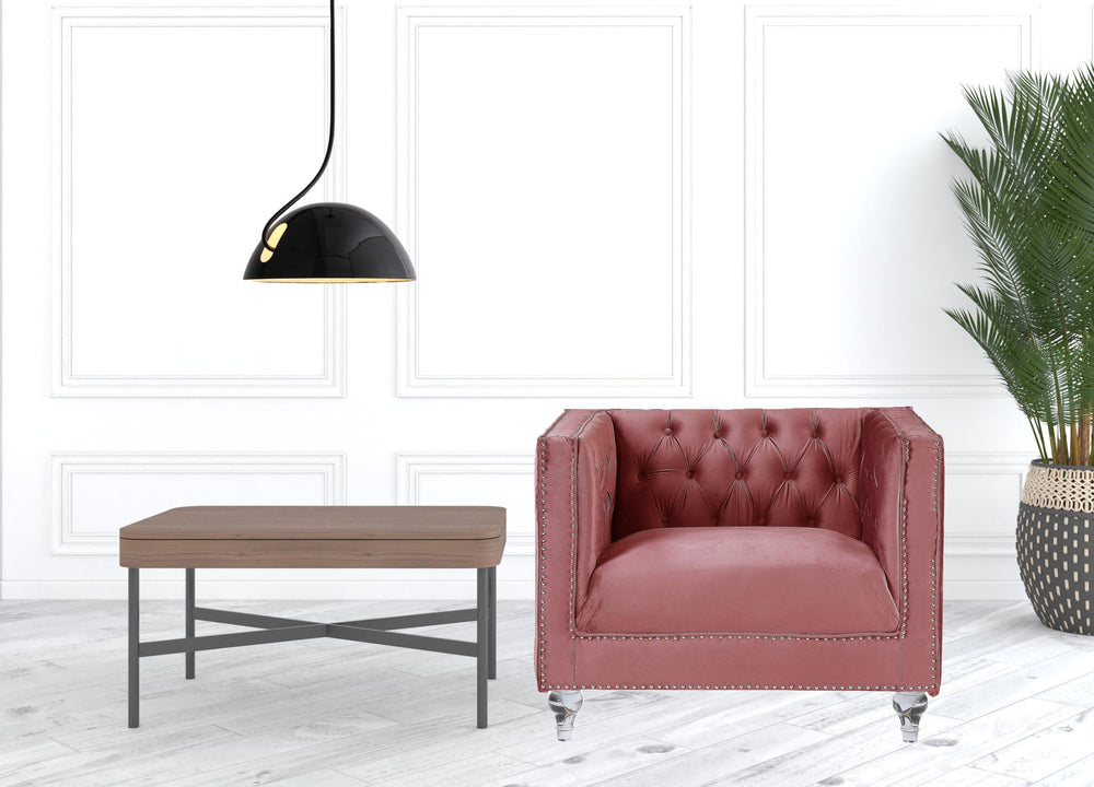 Homeroots 39" Black Tufted Arm Chair   491096