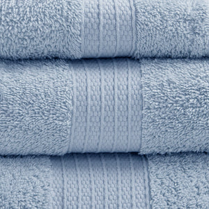 JLA Home Madison Park - 6 Organic Cotton Towel Set — 650 GSM Hotel-Soft, GOTS & OEKO-TEX Certified, Quick-Dry, Plush Absorbency Blue MP73-6181