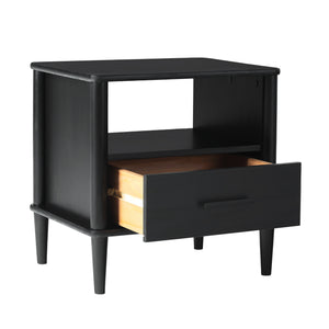 Spindle Mid-century Modern Nightstand with Drawer and Open Cubby for Stylish Storage Solutions