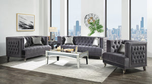 Homeroots 38" Black Tufted Arm Chair   491100