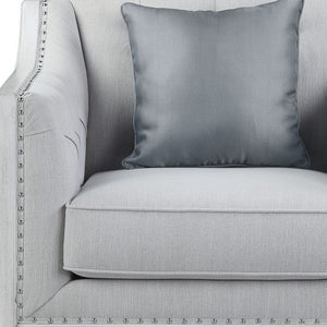 Homeroots 36" Light Gray Linen And Weathered White Club Chair   491117