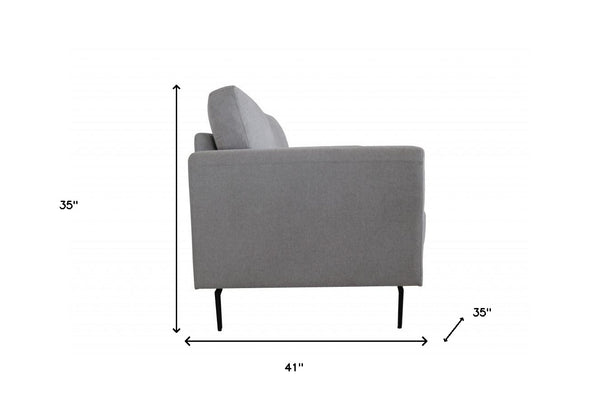 Homeroots 41" Light Gray And Black Linen Arm Chair   491119