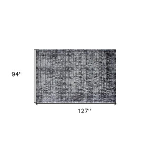 Homeroots 8' X 11' Silver And Charcoal Striped Hand Loomed Area Rug  Other Material 491260