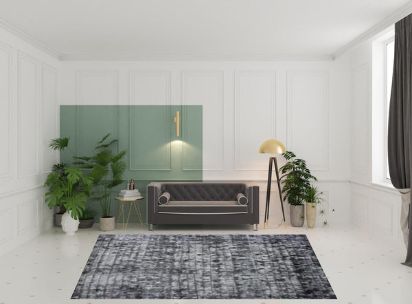 Homeroots 8' X 11' Silver And Charcoal Striped Hand Loomed Area Rug  Other Material 491260