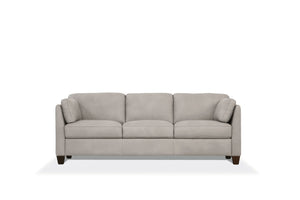 Homeroots 81" Light Gray Leather Sofa With Black Legs   491288
