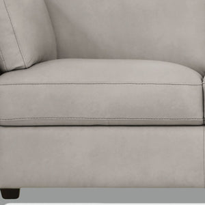Homeroots 81" Light Gray Leather Sofa With Black Legs   491288