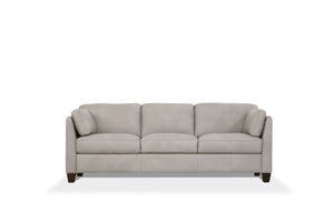 Homeroots 81" Light Gray Leather Sofa With Black Legs   491288
