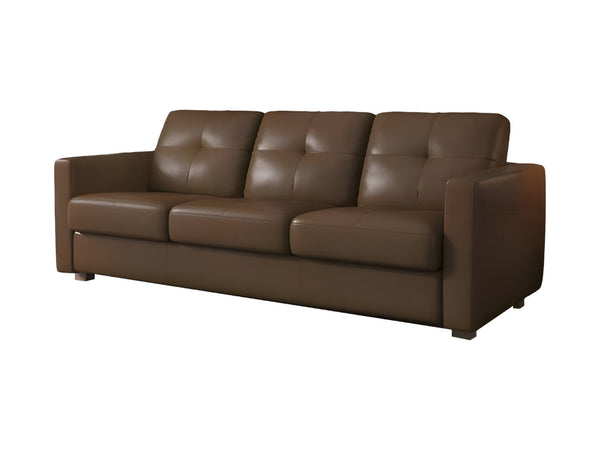 Homeroots 81" Brown Leather Sleeper Sofa With Black Legs   491296