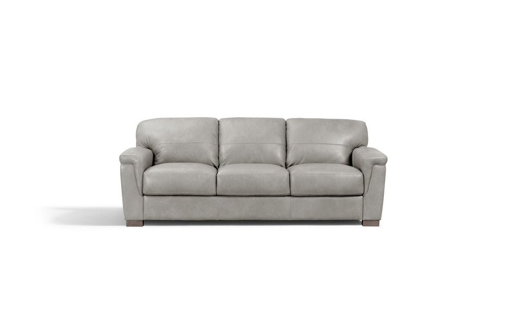 Homeroots 91" Gray Leather Sofa With Black Legs   491297