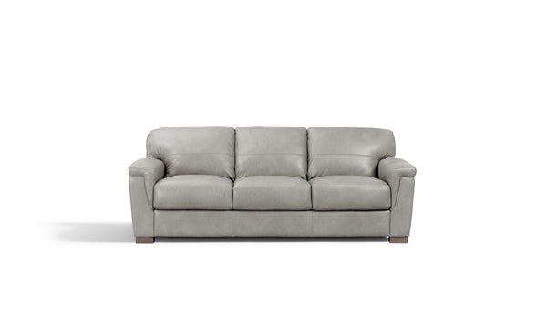 Homeroots 91" Gray Leather Sofa With Black Legs   491297