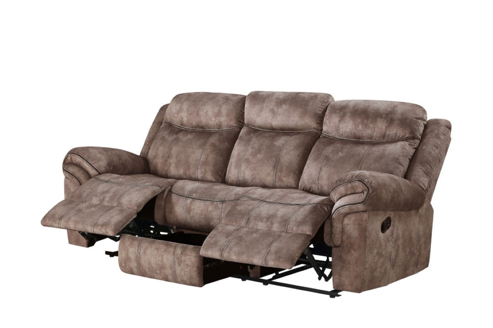 HomeRoots 87 Inch Velvet Reclining Sofa with Usb Charging and Built in Hidden Storage 491313
