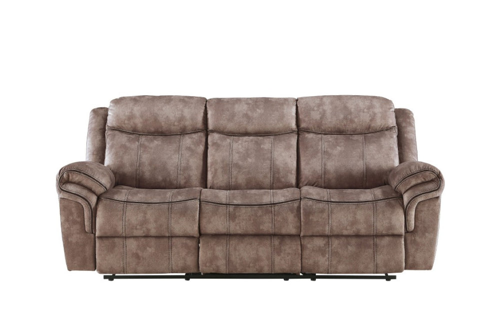 HomeRoots 87 Inch Velvet Reclining Sofa with Usb Charging and Built in Hidden Storage 491313