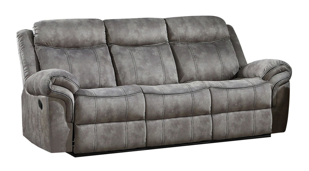 Homeroots 87" Gray Velvet Reclining Usb Sofa With Black Legs   491314