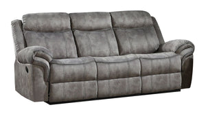 Homeroots 87" Gray Velvet Reclining Usb Sofa With Black Legs   491314