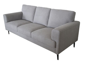 Homeroots 84" Light Gray Linen Sofa With Black Legs   491331