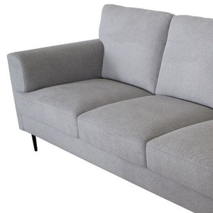 Homeroots 84" Light Gray Linen Sofa With Black Legs   491331