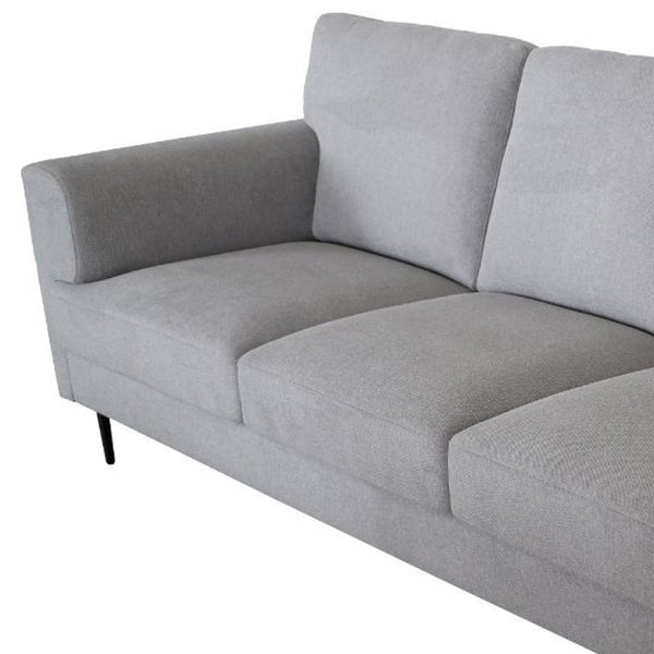 Homeroots 84" Light Gray Linen Sofa With Black Legs   491331