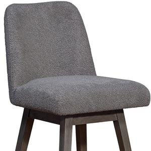 HomeRoots 26" Gray Swivel Bar Chair - Stylish Solid Wood Design with Comfortable Upholstered Seat & 360° Mobility 491353