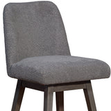 Homeroots 26" Gray Solid Wood Swivel Bar Chair   491353