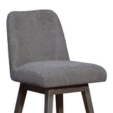 Homeroots 26" Gray Solid Wood Swivel Bar Chair   491353