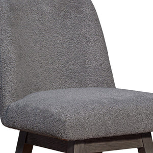 HomeRoots 26" Gray Swivel Bar Chair - Stylish Solid Wood Design with Comfortable Upholstered Seat & 360° Mobility 491353