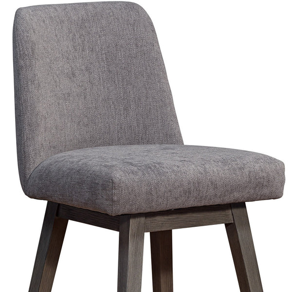 Homeroots 26" Taupe And Gray Solid Wood Counter Height Swivel Bar Chair   491357