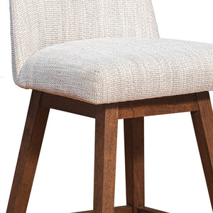 Homeroots Beige And Brown Solid Wood Bar Height Swivel Bar Chair  Wood 491360