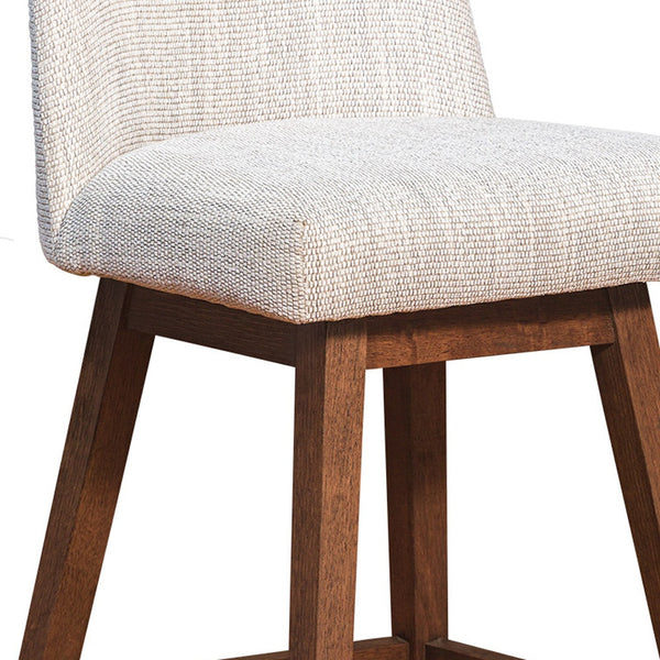 Homeroots Beige And Brown Solid Wood Bar Height Swivel Bar Chair  Wood 491360