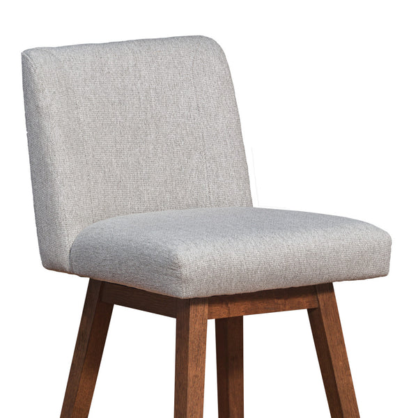 Homeroots Taupe And Brown Solid Wood Bar Height Swivel Bar Chair  Wood 491364