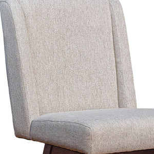 Homeroots 26" Taupe And Brown Solid Wood Swivel Bar Chair   491371