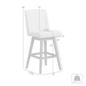 Homeroots 30" Taupe And Brown Solid Wood Swivel Bar Chair  Wood 491372