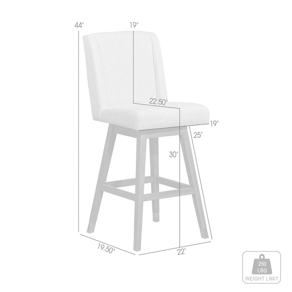 Homeroots 30" Mocha And Gray Solid Wood Swivel Bar Chair  Wood 491374