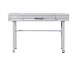 HomeRoots 47" White Iron Vanity Table - Stylish Multi-Purpose Console with Drawer for Modern Decor & Storage 491379
