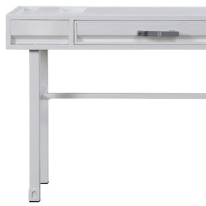 HomeRoots 47" White Iron Vanity Table - Stylish Multi-Purpose Console with Drawer for Modern Decor & Storage 491379
