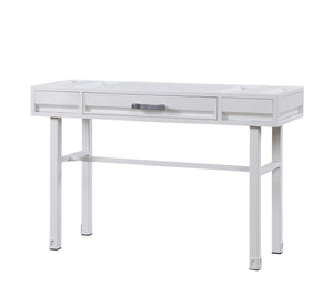 HomeRoots 47" White Iron Vanity Table - Stylish Multi-Purpose Console with Drawer for Modern Decor & Storage 491379