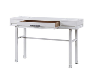 HomeRoots 47" White Iron Vanity Table - Stylish Multi-Purpose Console with Drawer for Modern Decor & Storage 491379