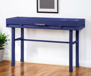 Homeroots 47" Blue Iron Vanity Table - Luxury Design With Ample Drawer Space For Stylish Beauty Routines!   491381