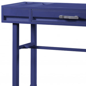 Homeroots 47" Blue Iron Vanity Table - Luxury Design With Ample Drawer Space For Stylish Beauty Routines!   491381