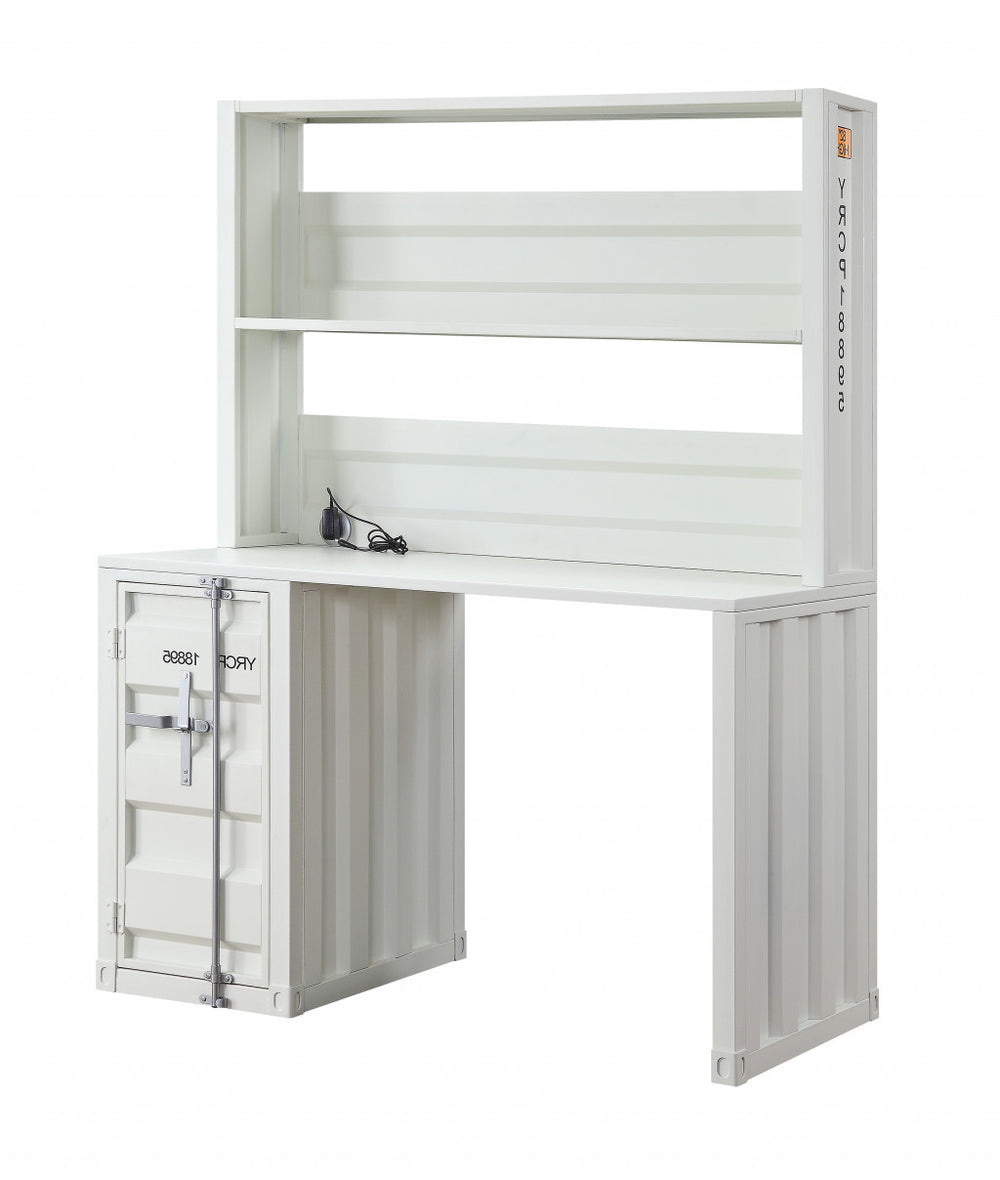 Homeroots 47" White Metal Writing Desk   491384