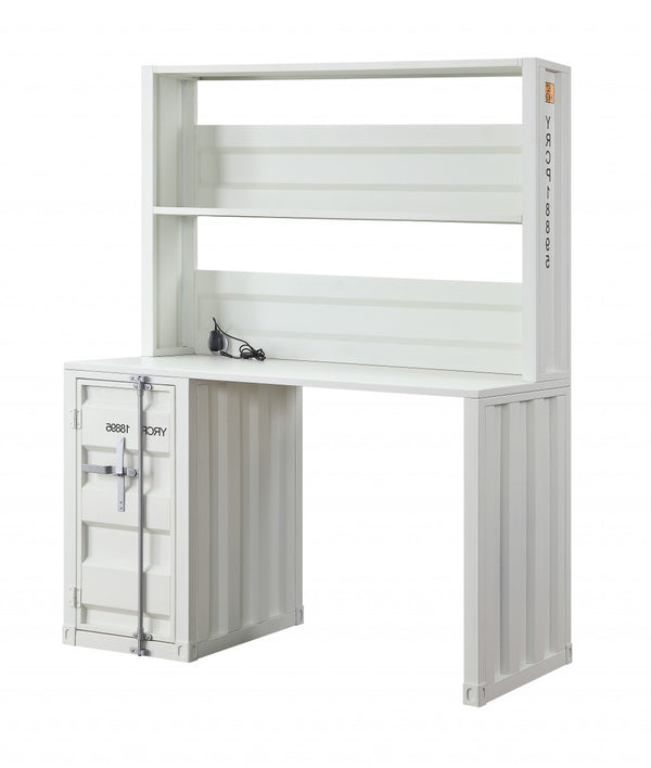 Homeroots 47" White Metal Writing Desk   491384