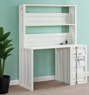 Homeroots 47" White Metal Writing Desk   491384