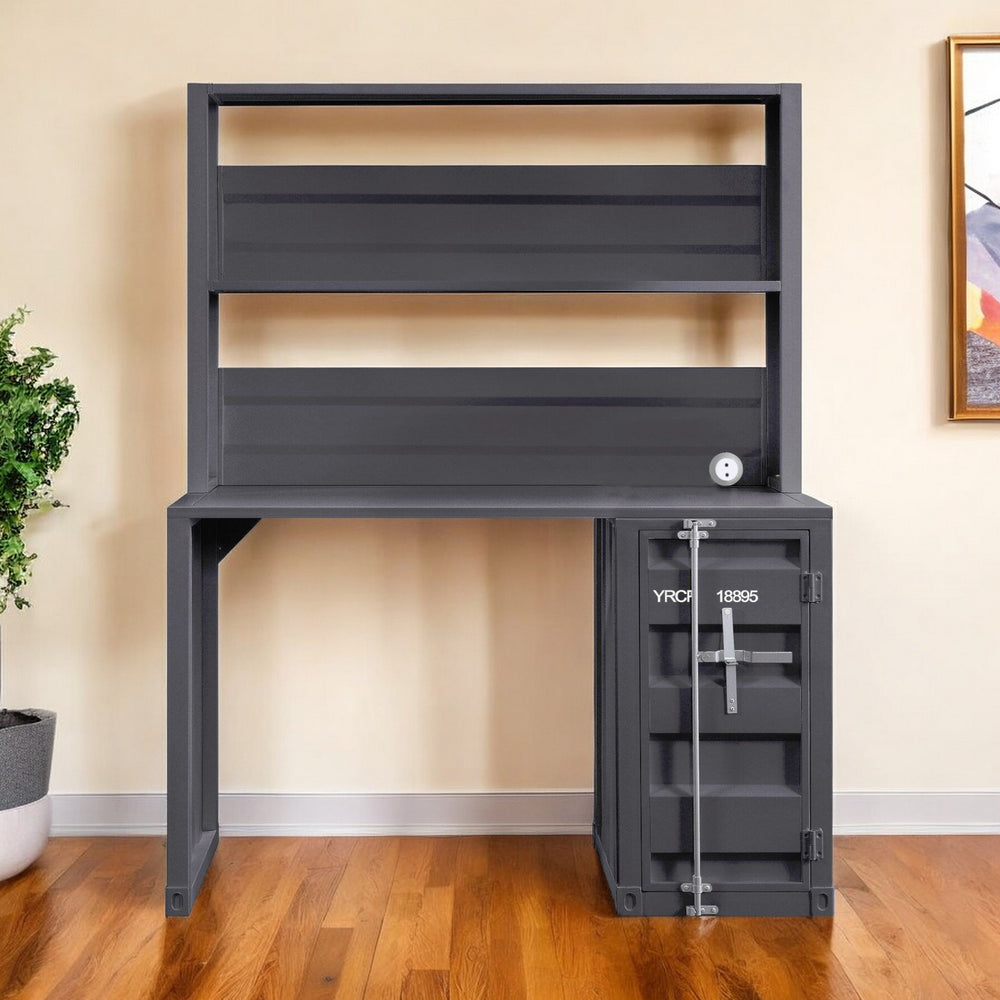 Homeroots 47" Gunmetal Iron Writing Desk   491385