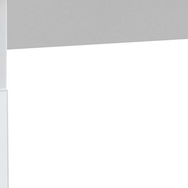 Homeroots 47" White Wood Writing Desk With Two Drawers   491389