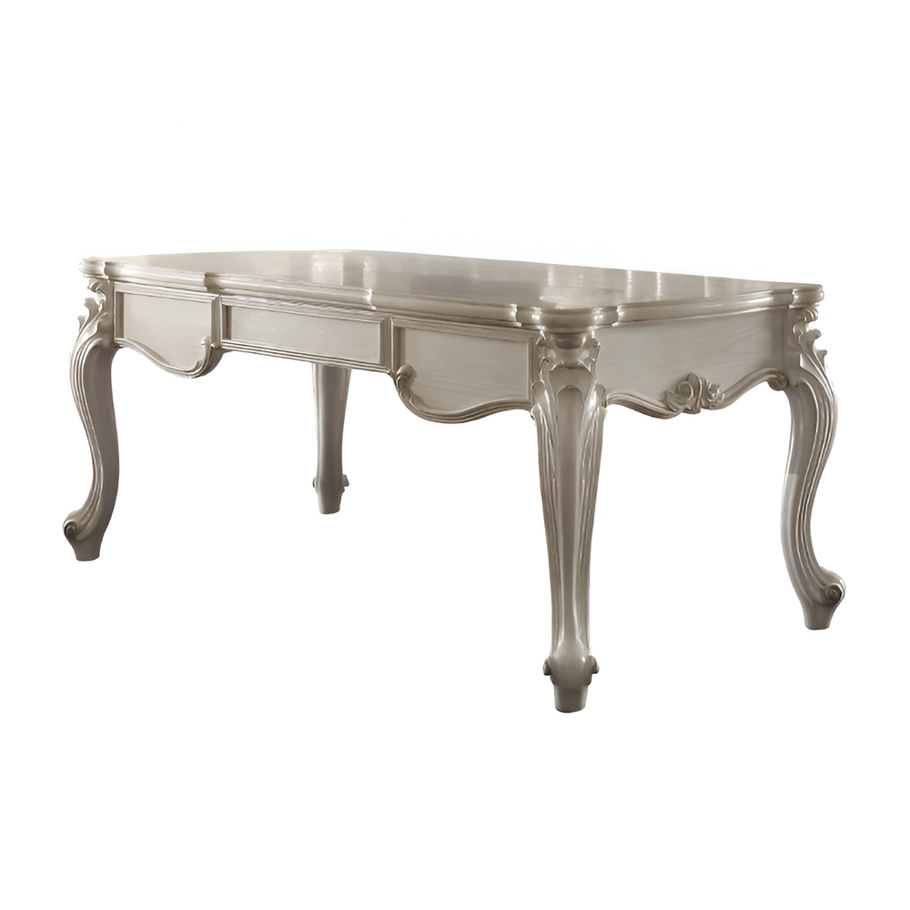 Homeroots 72" White Wood Executive Desk With Three Drawers   491396