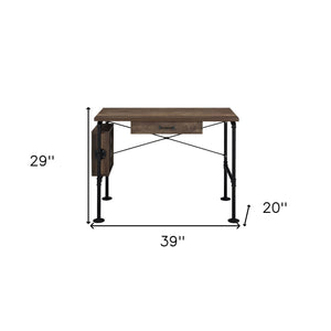 Homeroots 39" Brown And Black Writing Desk   491411