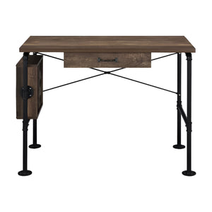 Homeroots 39" Brown And Black Writing Desk   491411