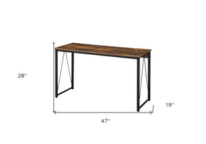 Homeroots 47" Brown And Black Writing Desk   491415