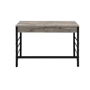 Homeroots 42" Brown And Black Writing Desk With Two Drawers   491425